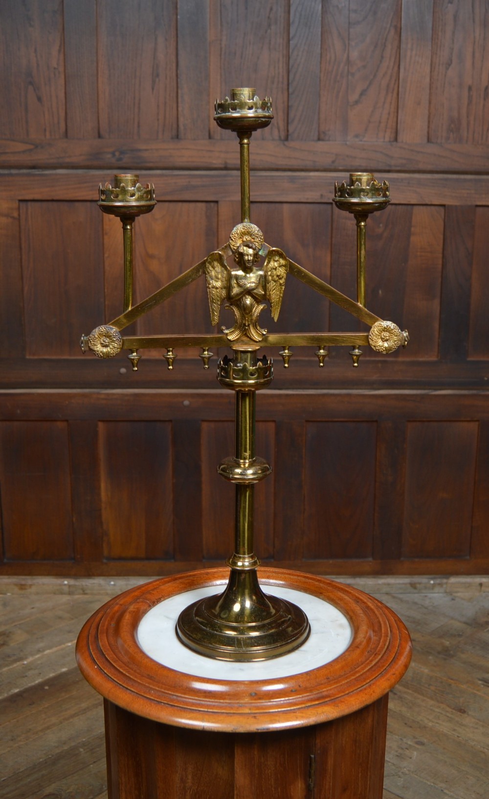 Victorian Brass Alter Candelabra 