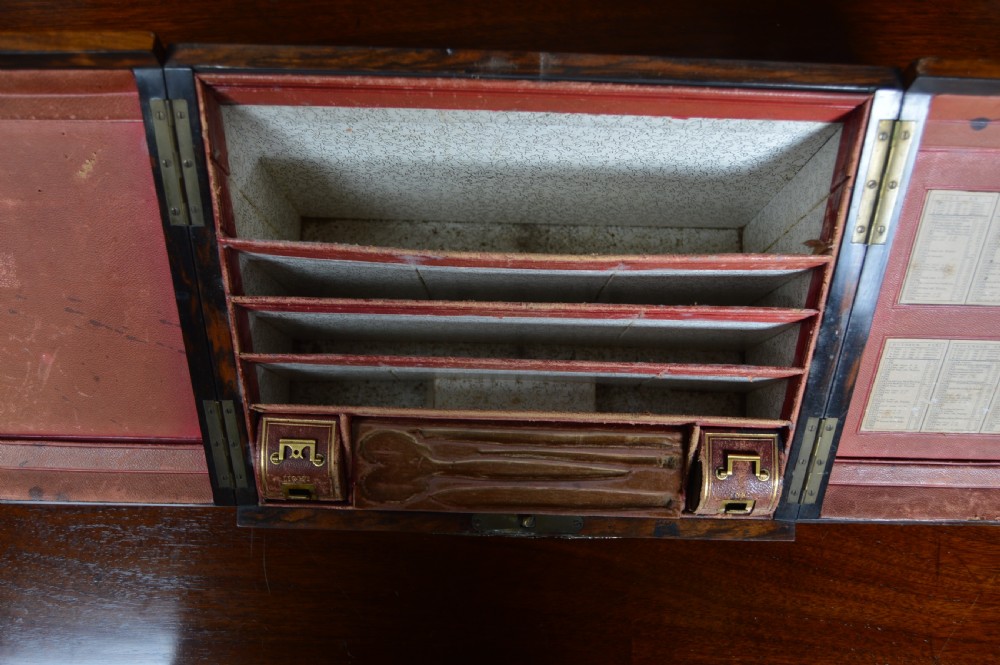 Victorian Burr Walnut and Brass Stationery Box View XIX