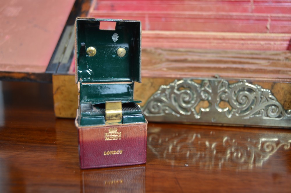 Victorian Burr Walnut and Brass Stationery Box View XXII