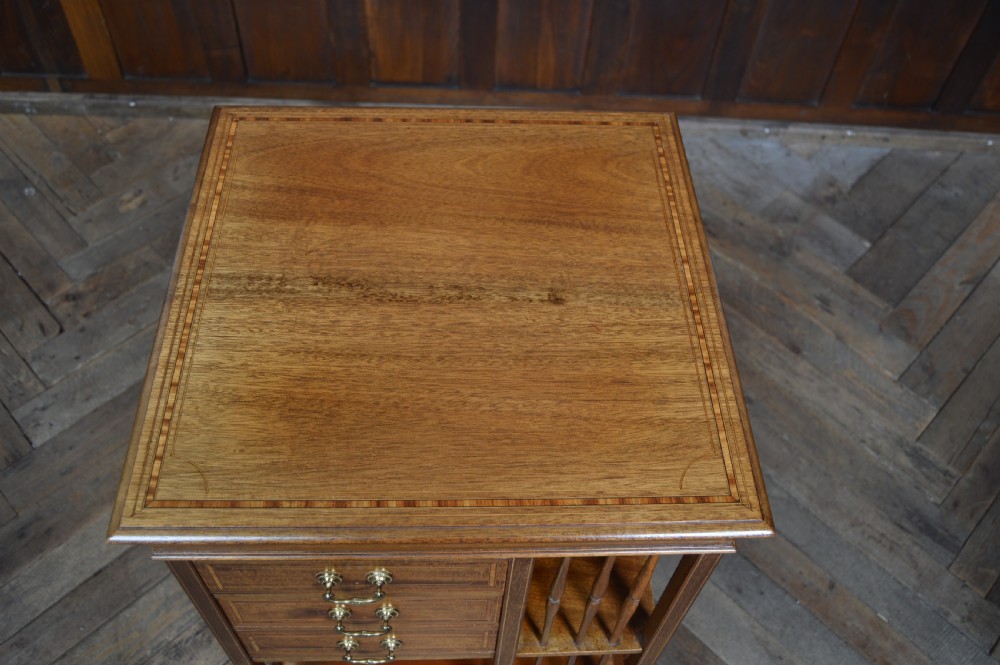 Edwardian Mahogany Revolving Bookcase View VII