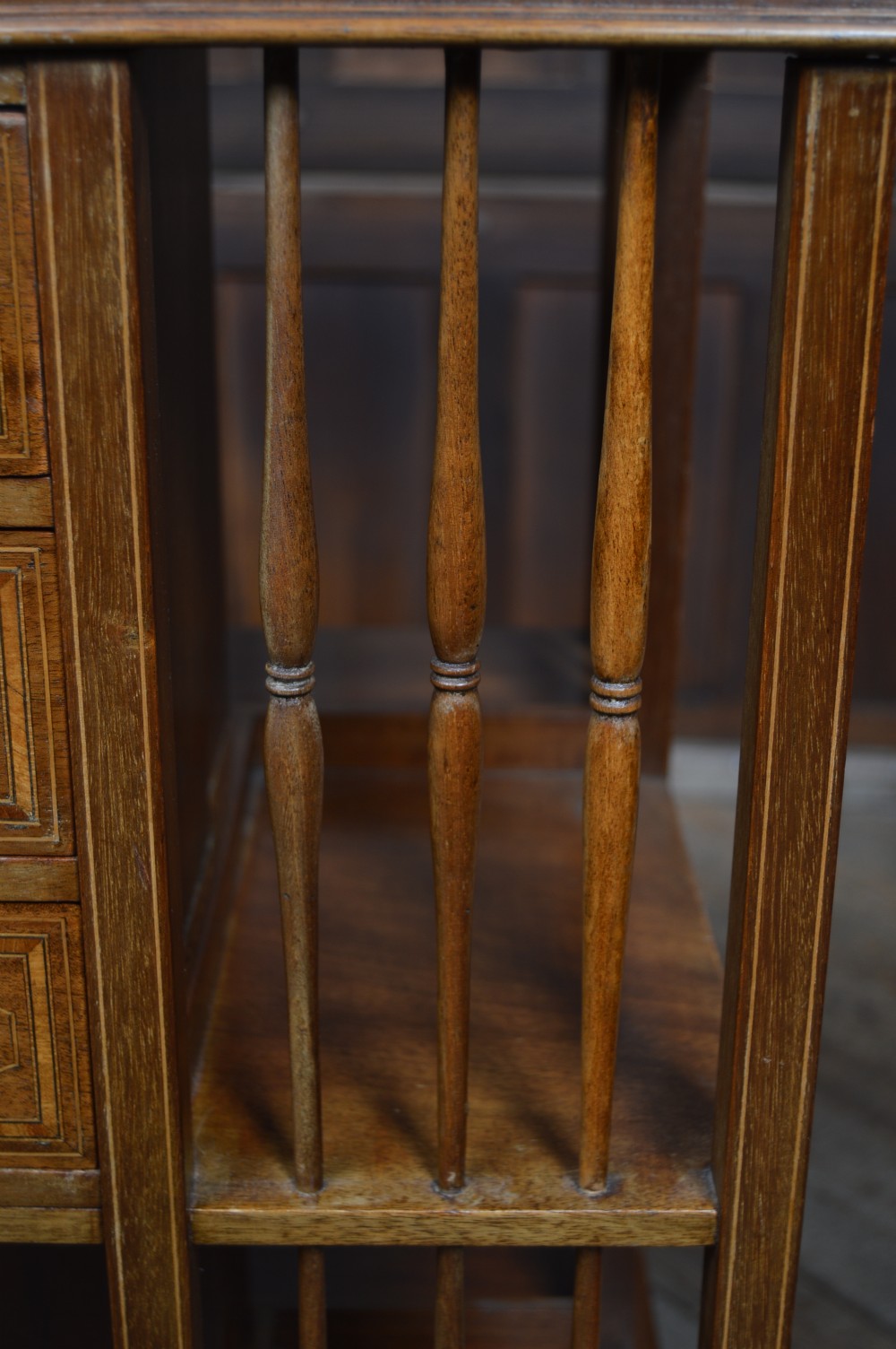Edwardian Mahogany Revolving Bookcase View XIII