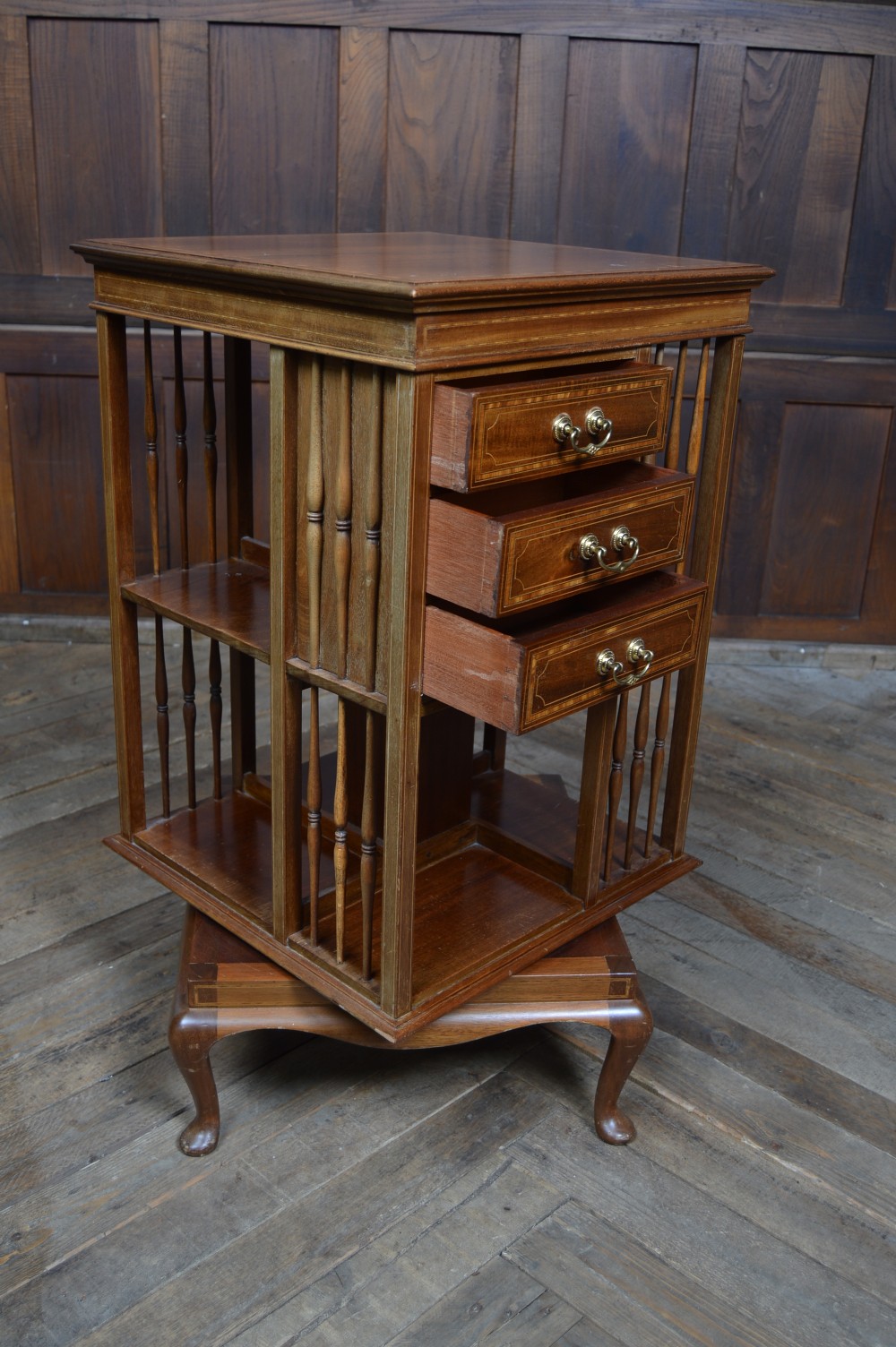 Edwardian Mahogany Revolving Bookcase View XIV