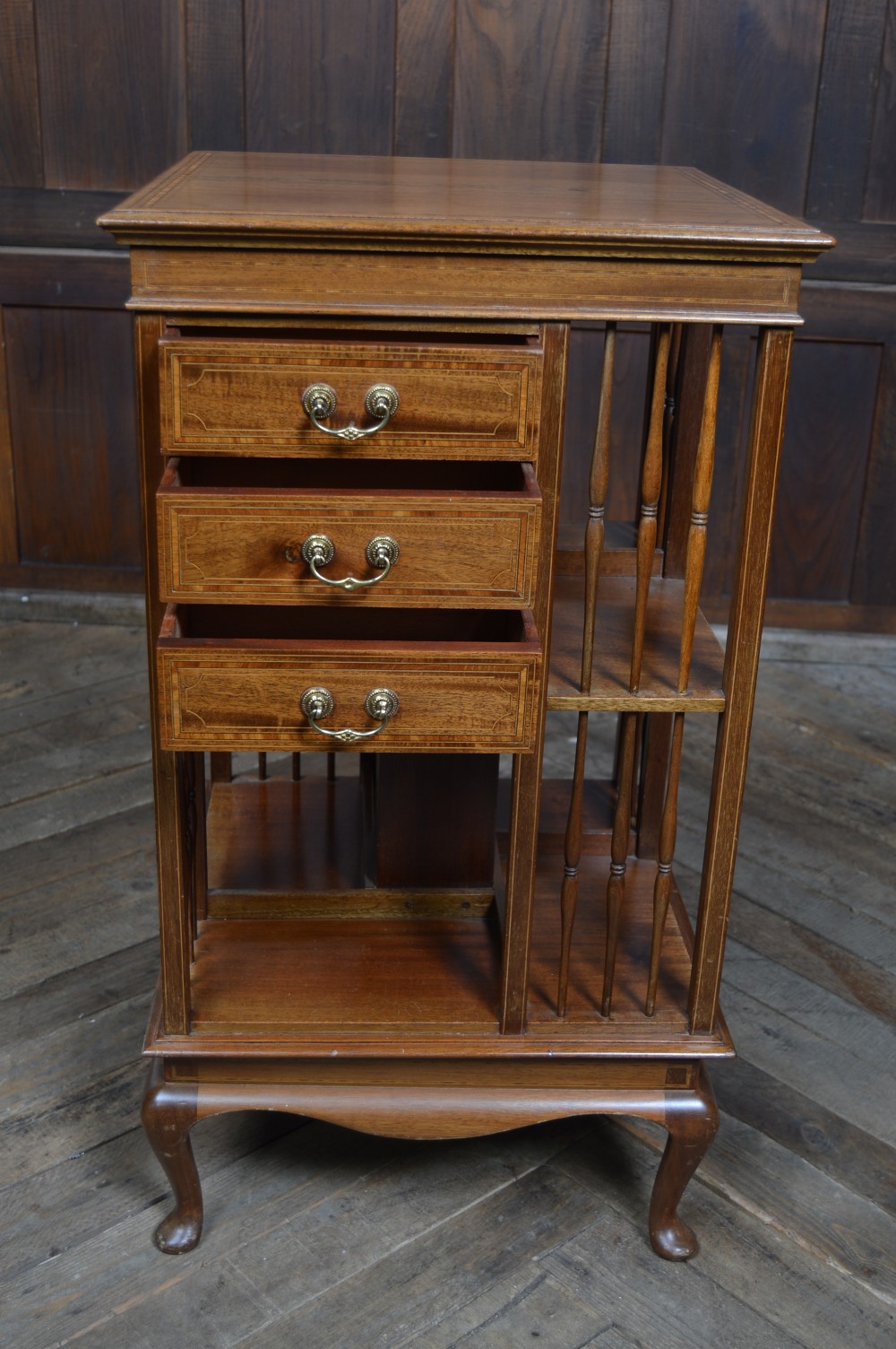 Edwardian Mahogany Revolving Bookcase View XVII