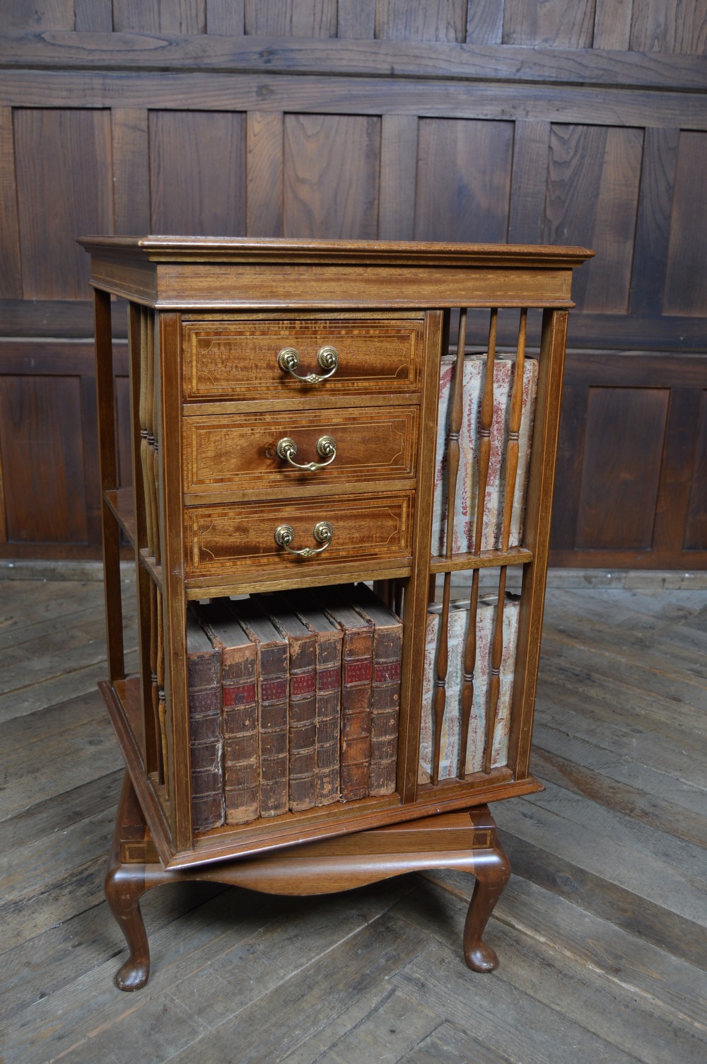 Edwardian Mahogany Revolving Bookcase View XVIII