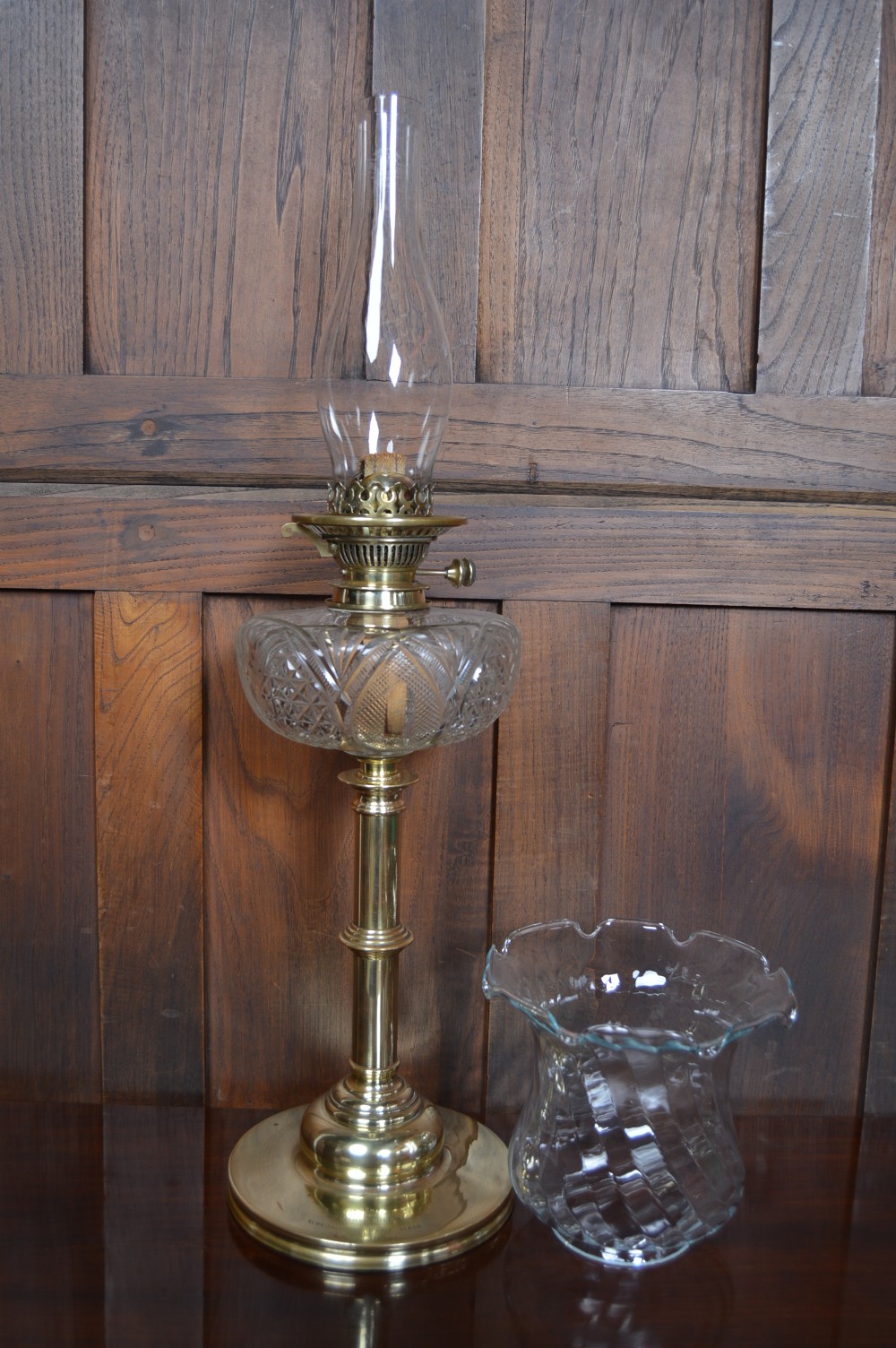 Edwardian Brass Oil/ Paraffin Lamp View VII
