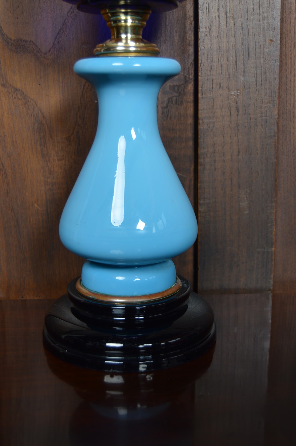 Blue Victorian Oil/ Paraffin Lamp View II