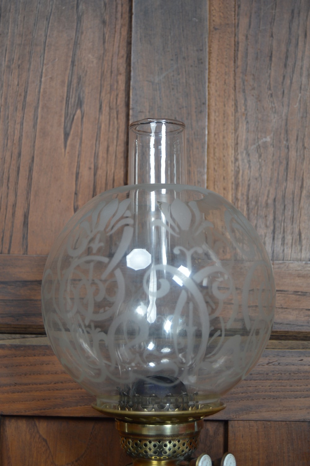 Blue Victorian Oil/ Paraffin Lamp View IV
