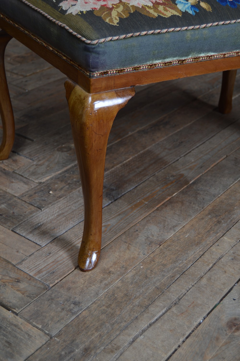 Edwardian Floral Stool View II
