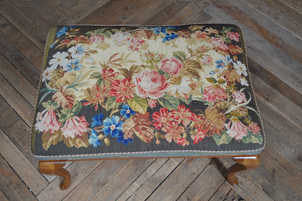 Edwardian Floral Stool View III