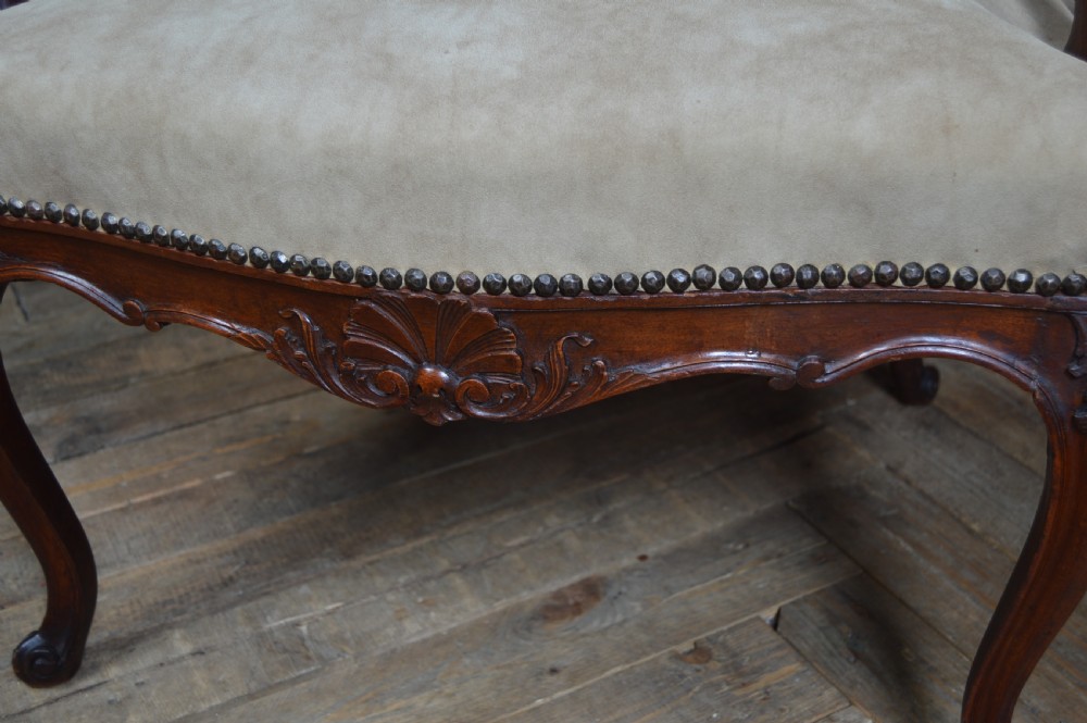Pair of Victorian French Walnut Armchairs View XXIII