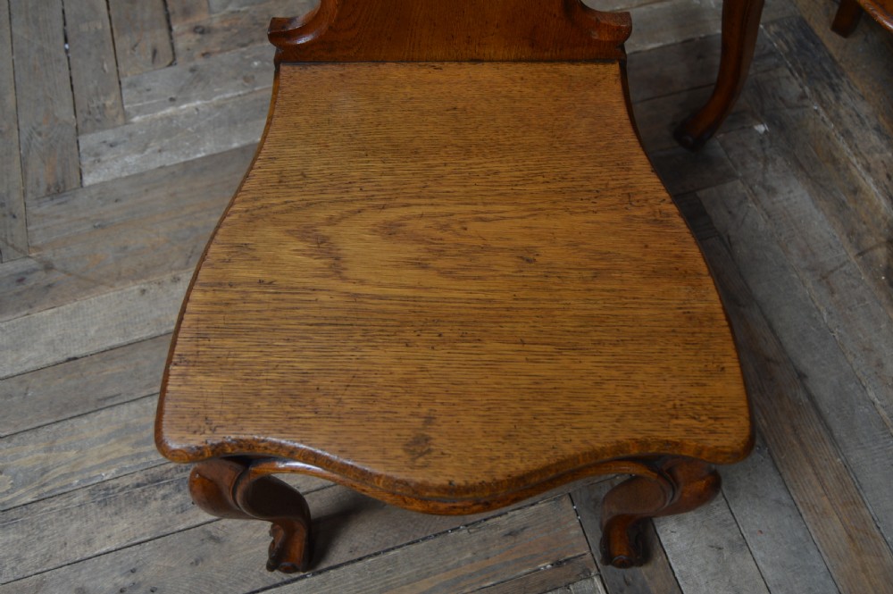 Pair of Victorian Oak Hall Chairs View VII