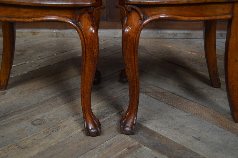 Pair of Victorian Oak Hall Chairs View XII