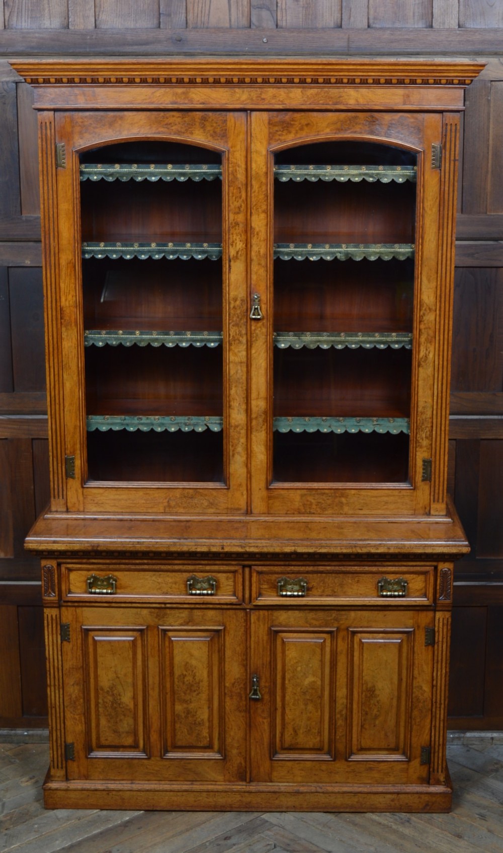 Victorian Pollard Oak Bookcase