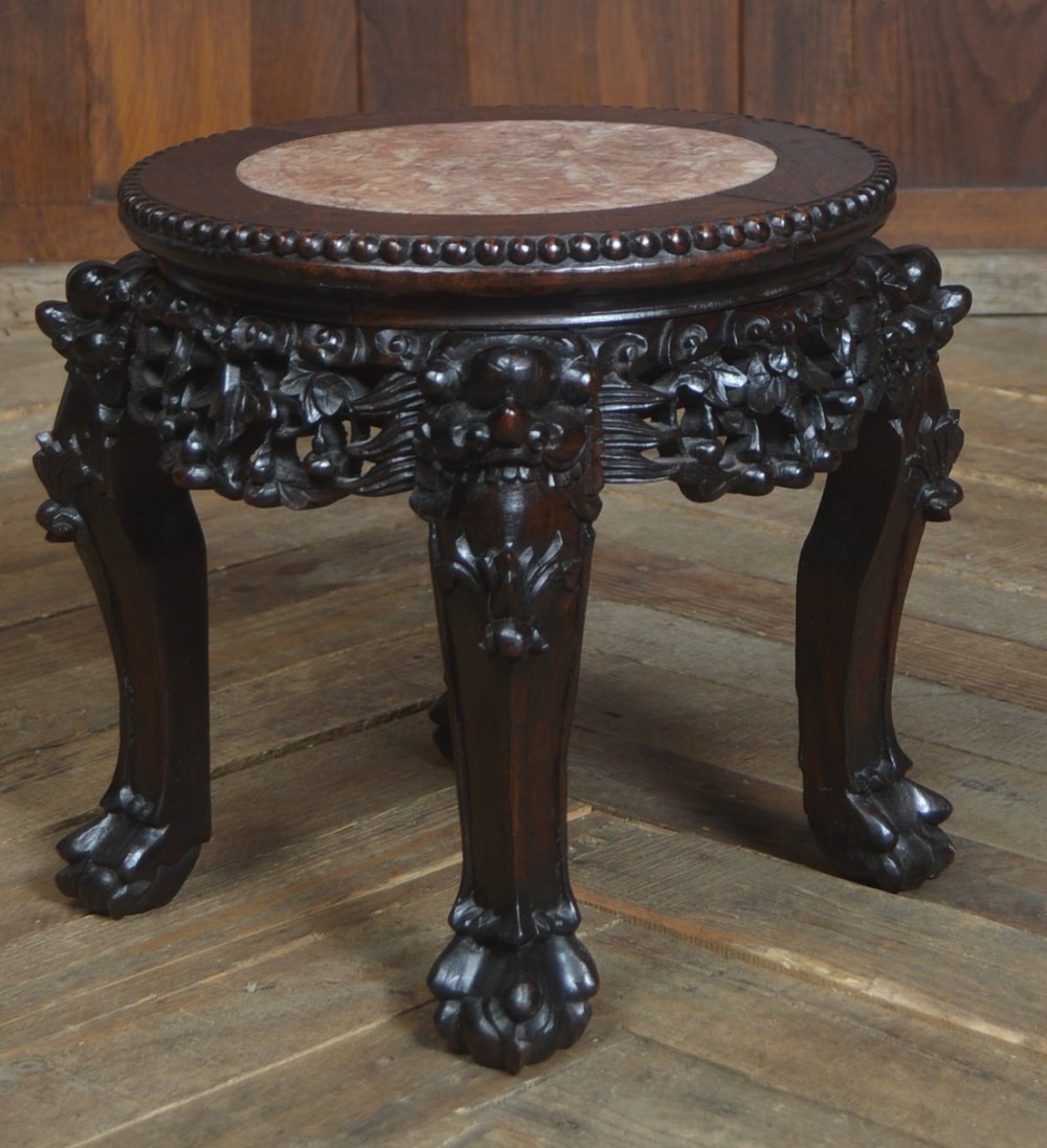 Chinese Marble Top Plant Stand