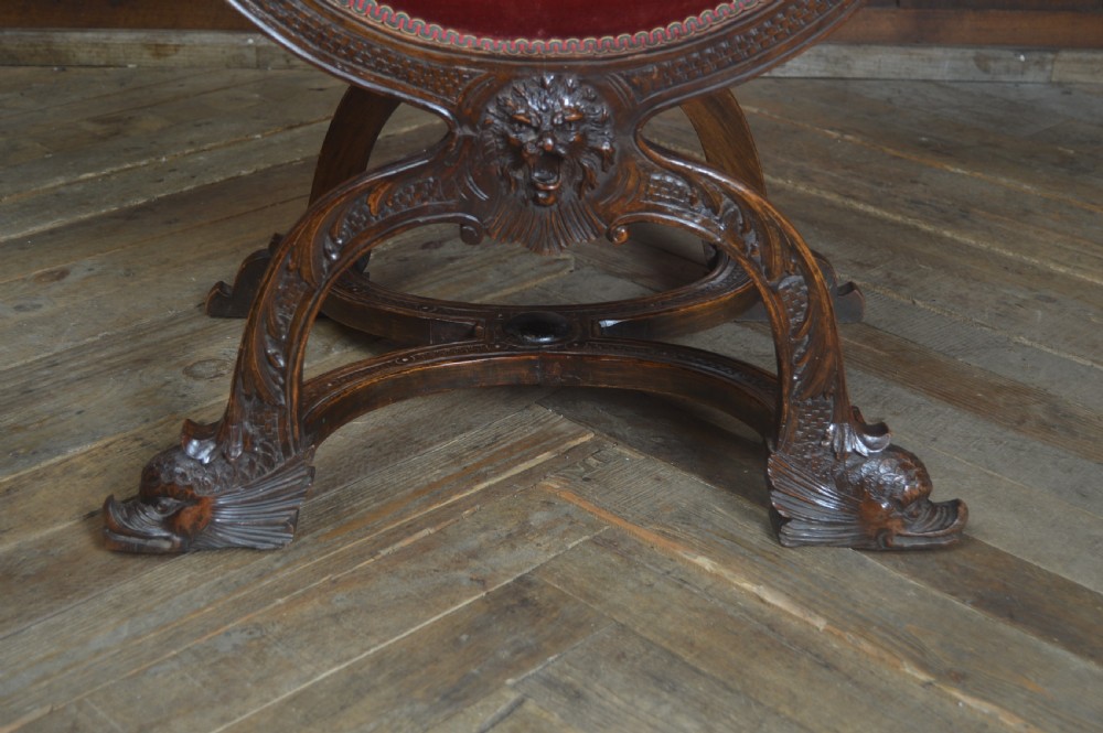 Victorian Savonarola Fruit Wood Chair View XII