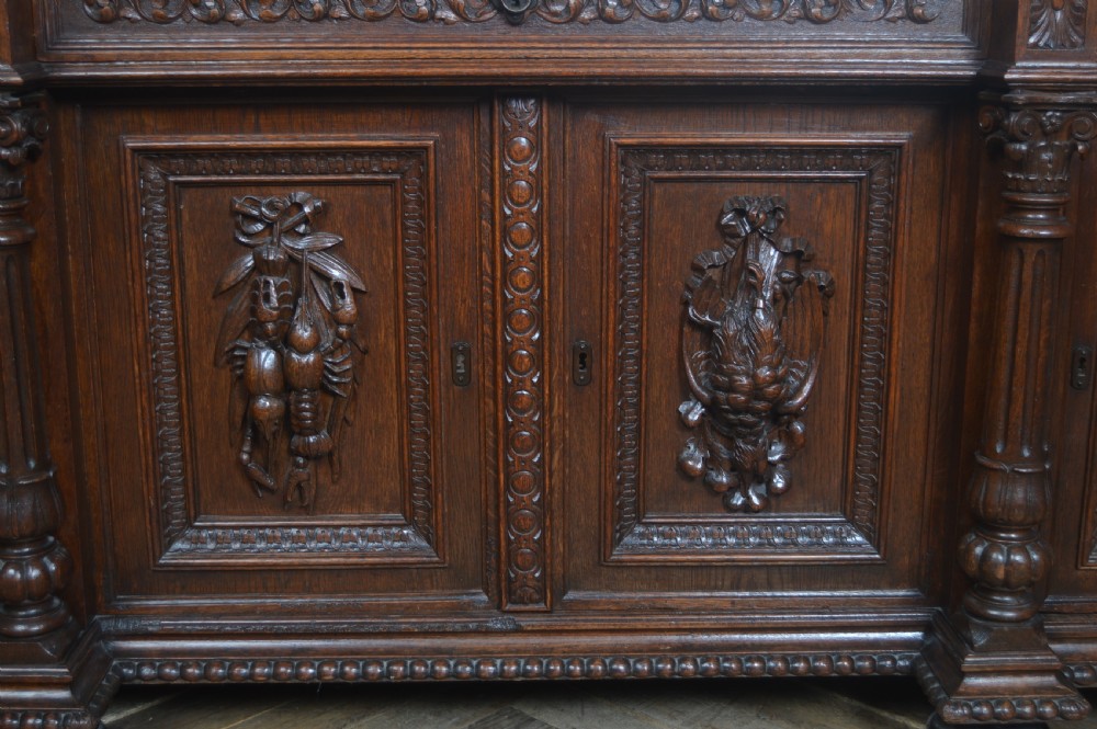 Continental Oak Mirror Back Sideboard View V