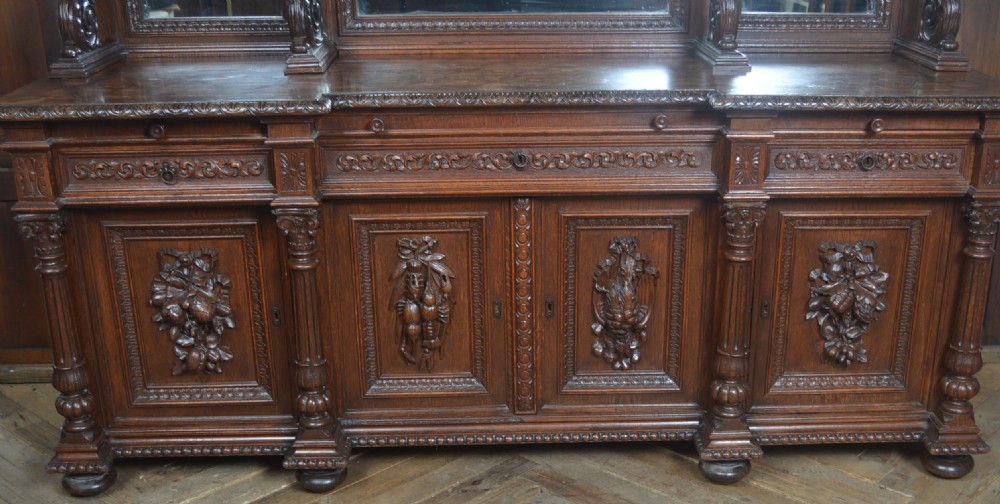 Continental Oak Mirror Back Sideboard View XIV