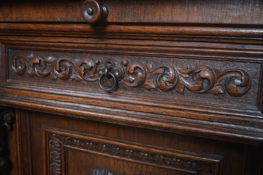 Continental Oak Mirror Back Sideboard View XIX