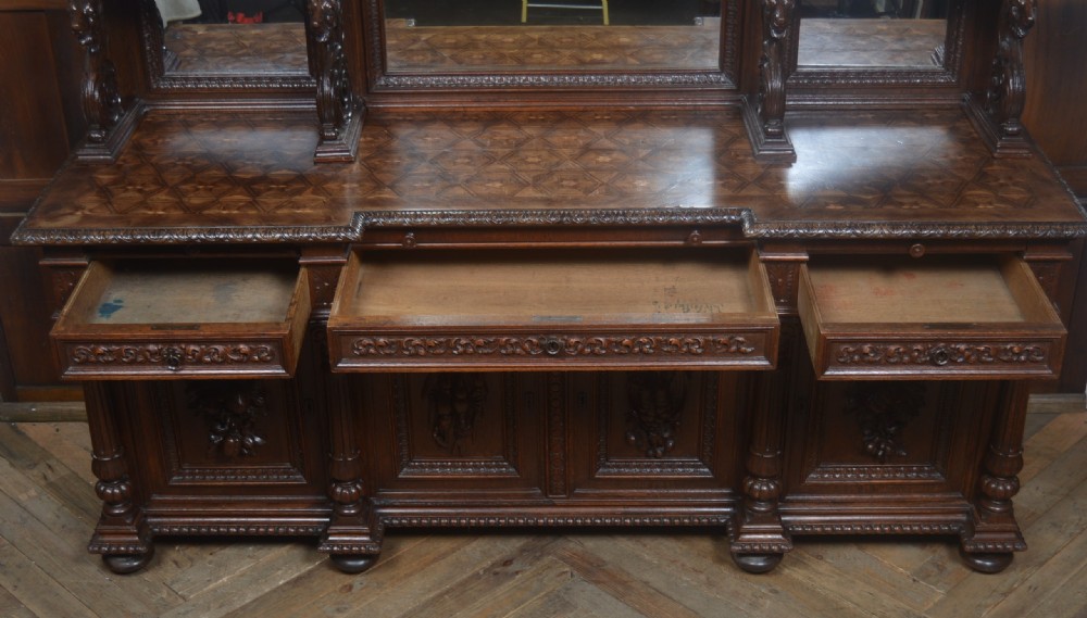 Continental Oak Mirror Back Sideboard View XXVII