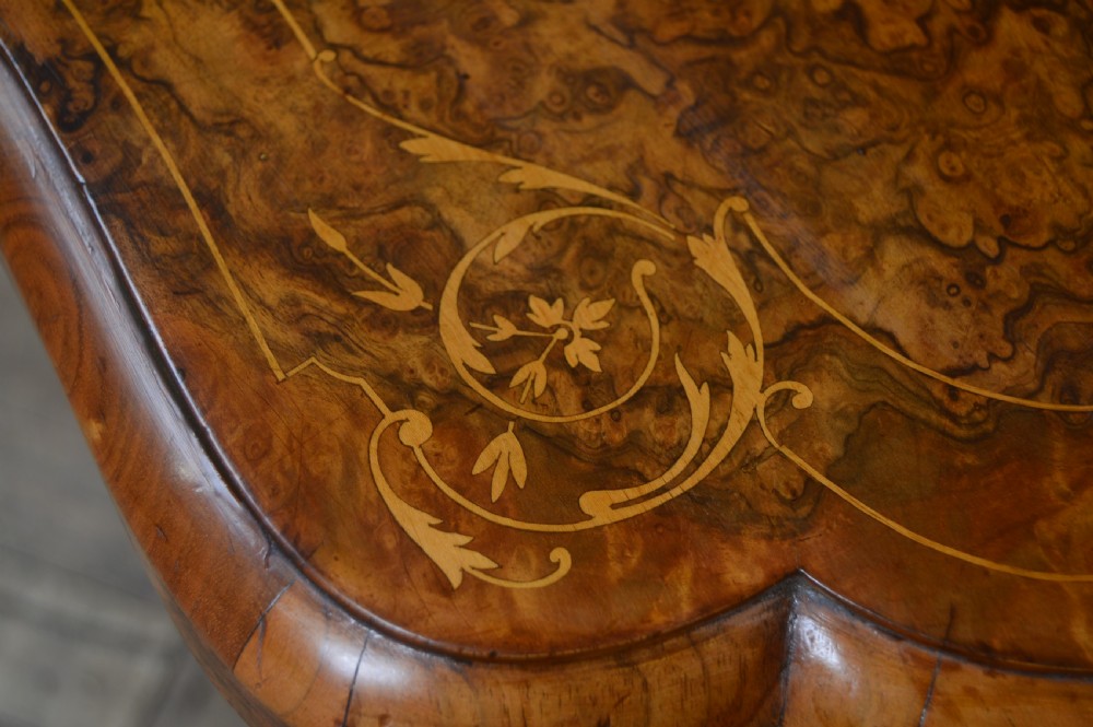 Victorian Walnut Fold-Over Games Table View XIII