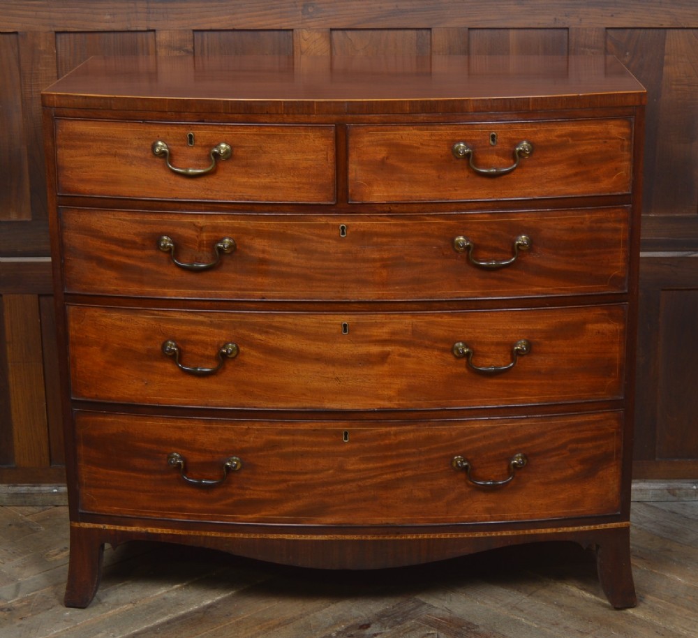 Georgian Mahogany Bow Front Chest of Drawers