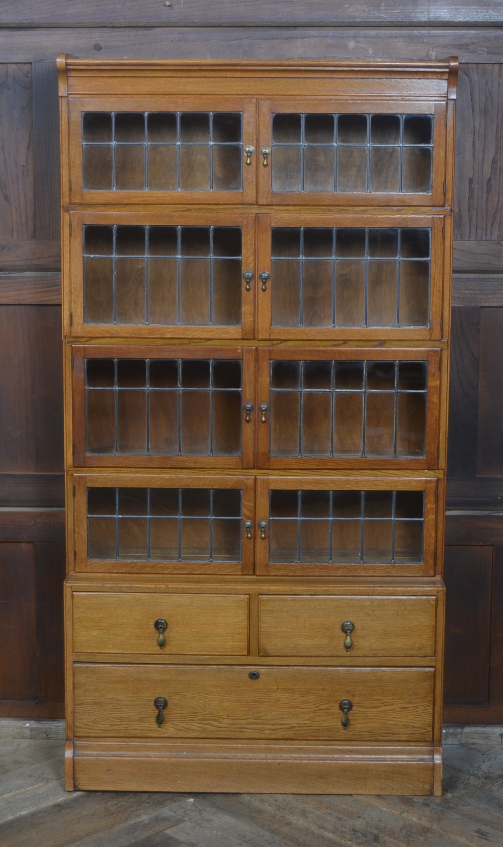 Edwardian Oak Minty Sectional Bookcase