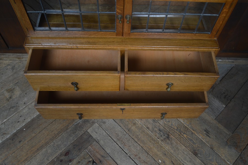 Edwardian Oak Minty Sectional Bookcase View VI