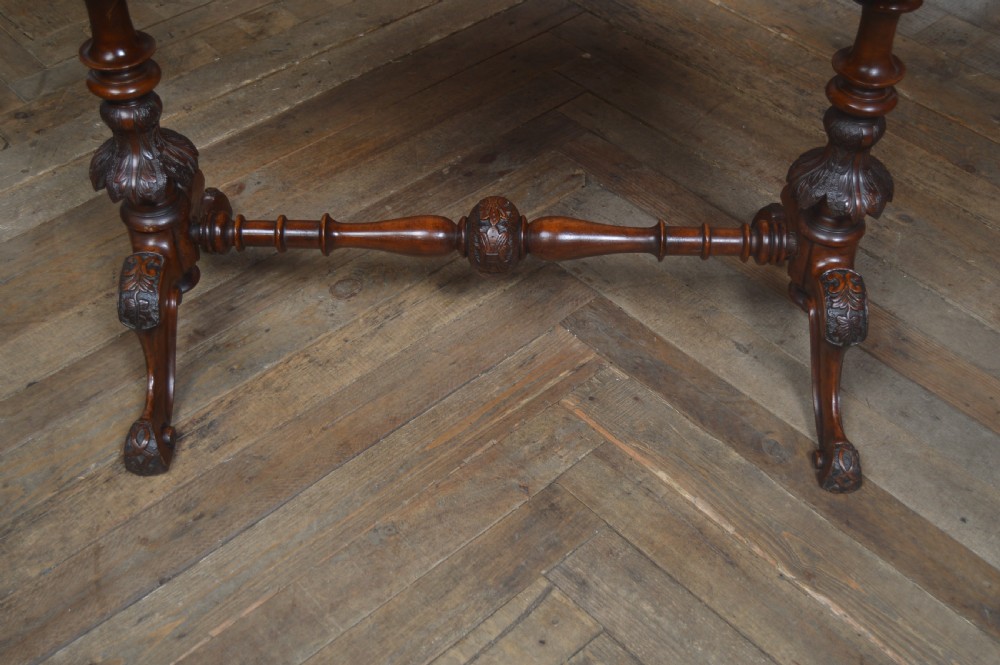 Victorian Burr Walnut Kidney Shaped Table View III