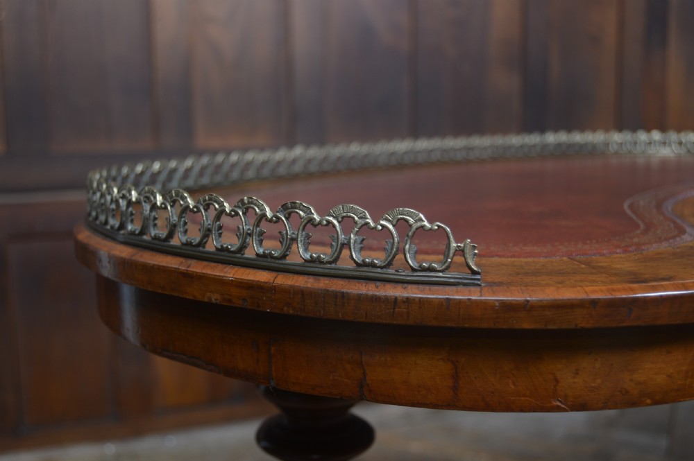 Victorian Burr Walnut Kidney Shaped Table View VII