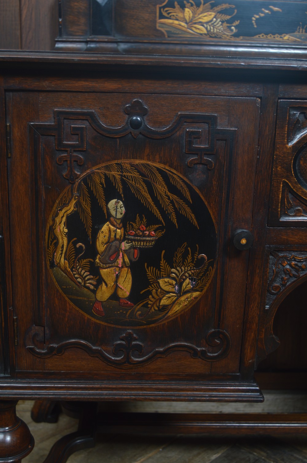 Edwardian Chinoiserie Oak Dressing Table View VIII