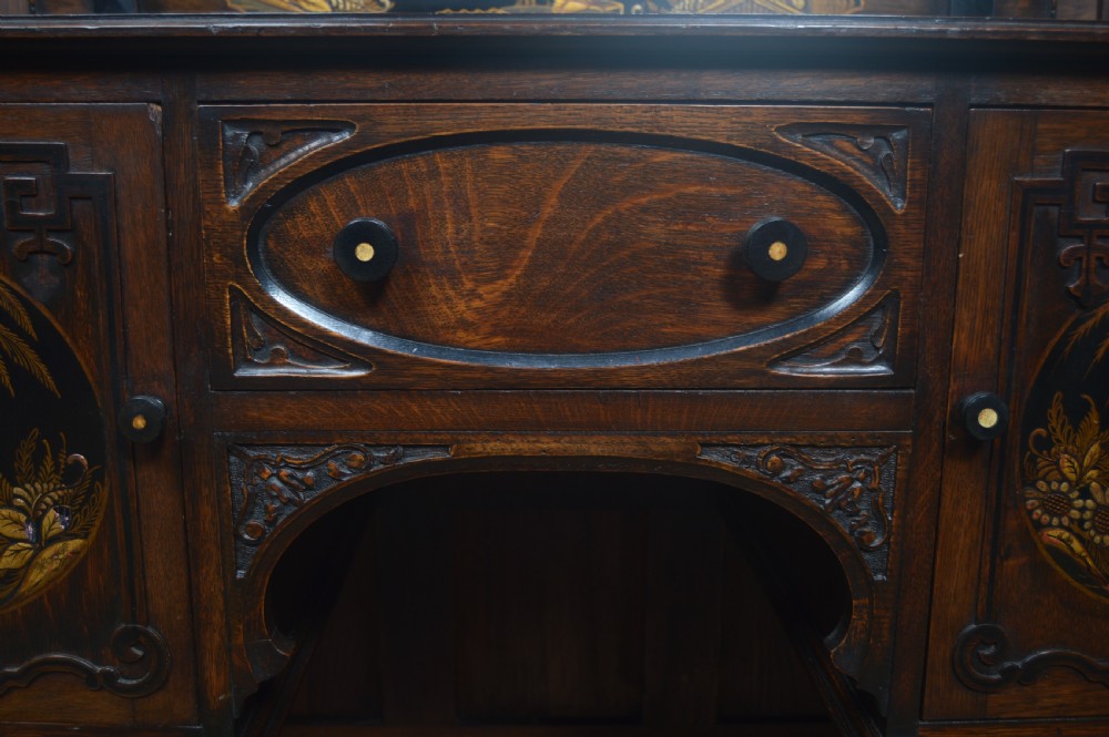 Edwardian Chinoiserie Oak Dressing Table View IX