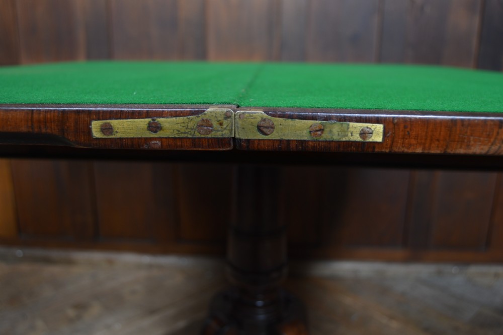 Georgian Rosewood Fold-Over Games Table View VIII