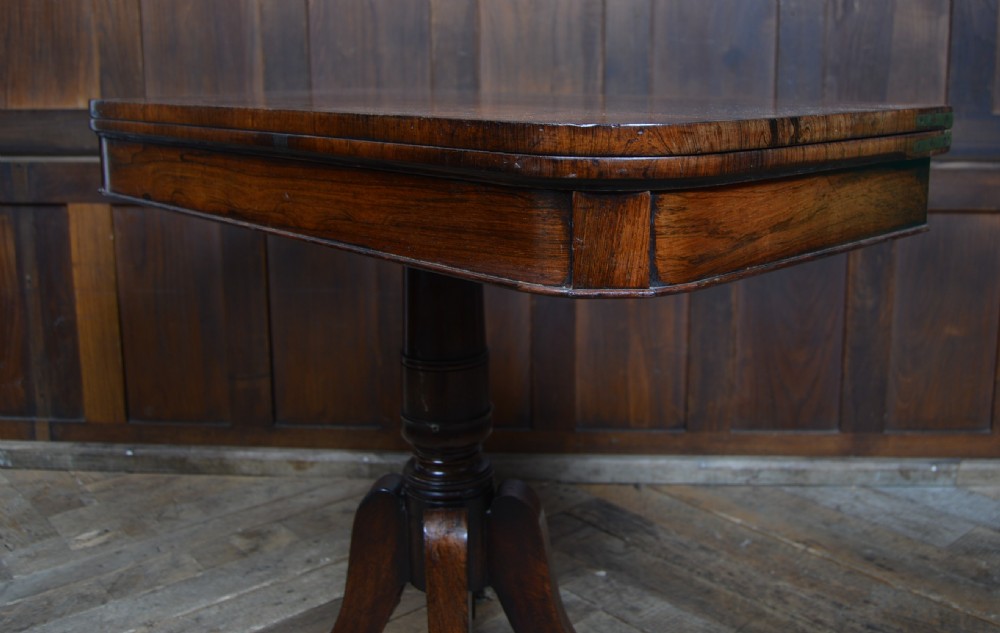 Georgian Rosewood Fold-Over Games Table View XI