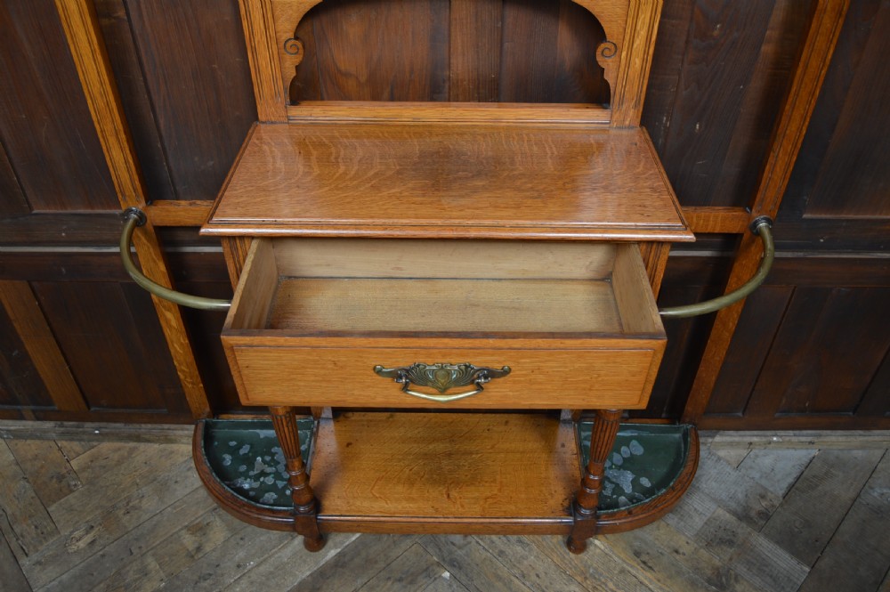 Edwardian Oak Hall Stand View IX