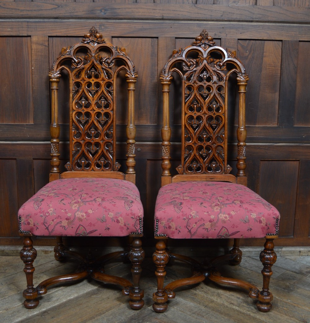 Victorian Walnut Hall Chairs