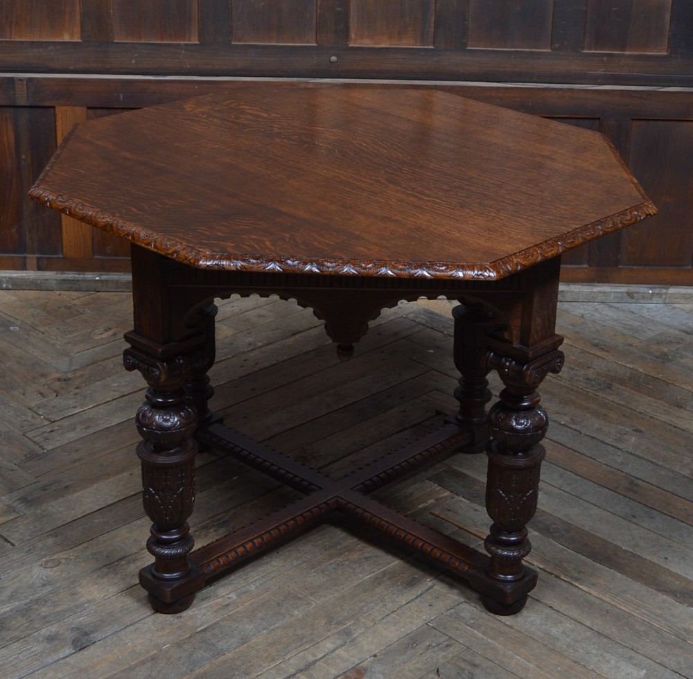 Victorian Oak Octagonal Centre Table