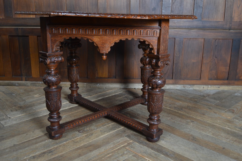 Victorian Oak Octagonal Centre Table View VI