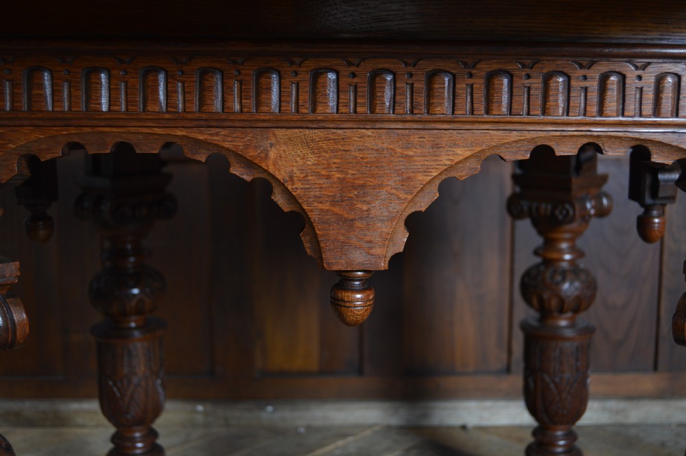 Victorian Oak Octagonal Centre Table View VII