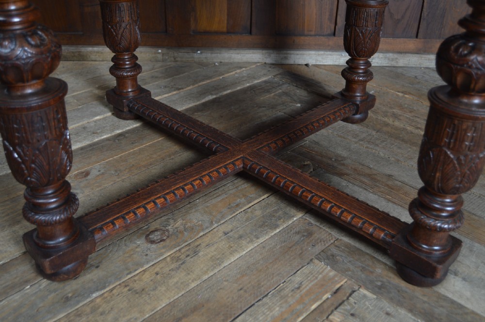 Victorian Oak Octagonal Centre Table View IX