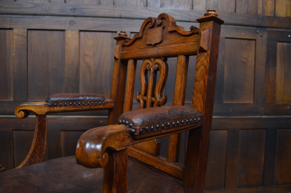 Victorian Oak Arm Chair View XII