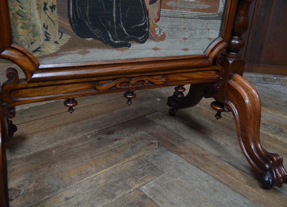 Victorian Rosewood Tapestry Fire Screen View XI