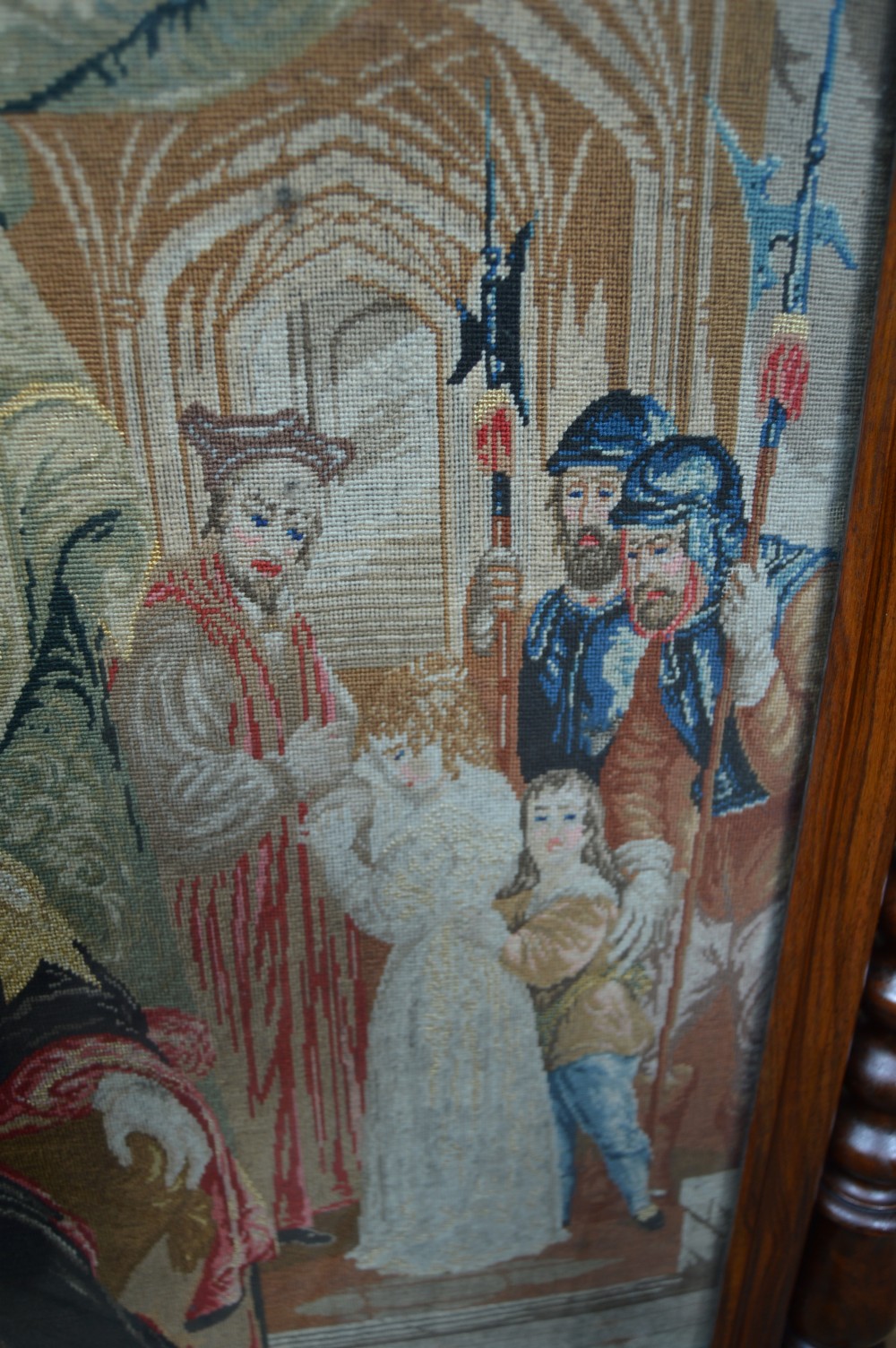 Victorian Rosewood Tapestry Fire Screen View XV