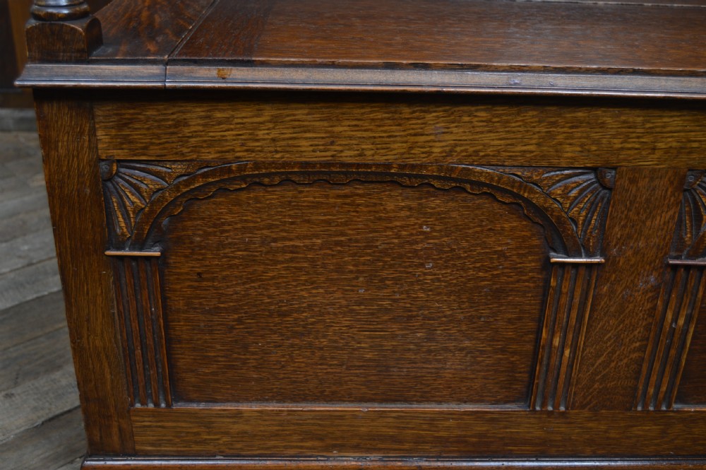 Edwardian Monk's Bench/ Hall Seat/ Settle View VI
