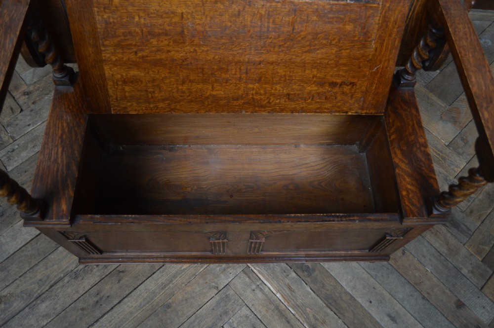 Edwardian Monk's Bench/ Hall Seat/ Settle View IX