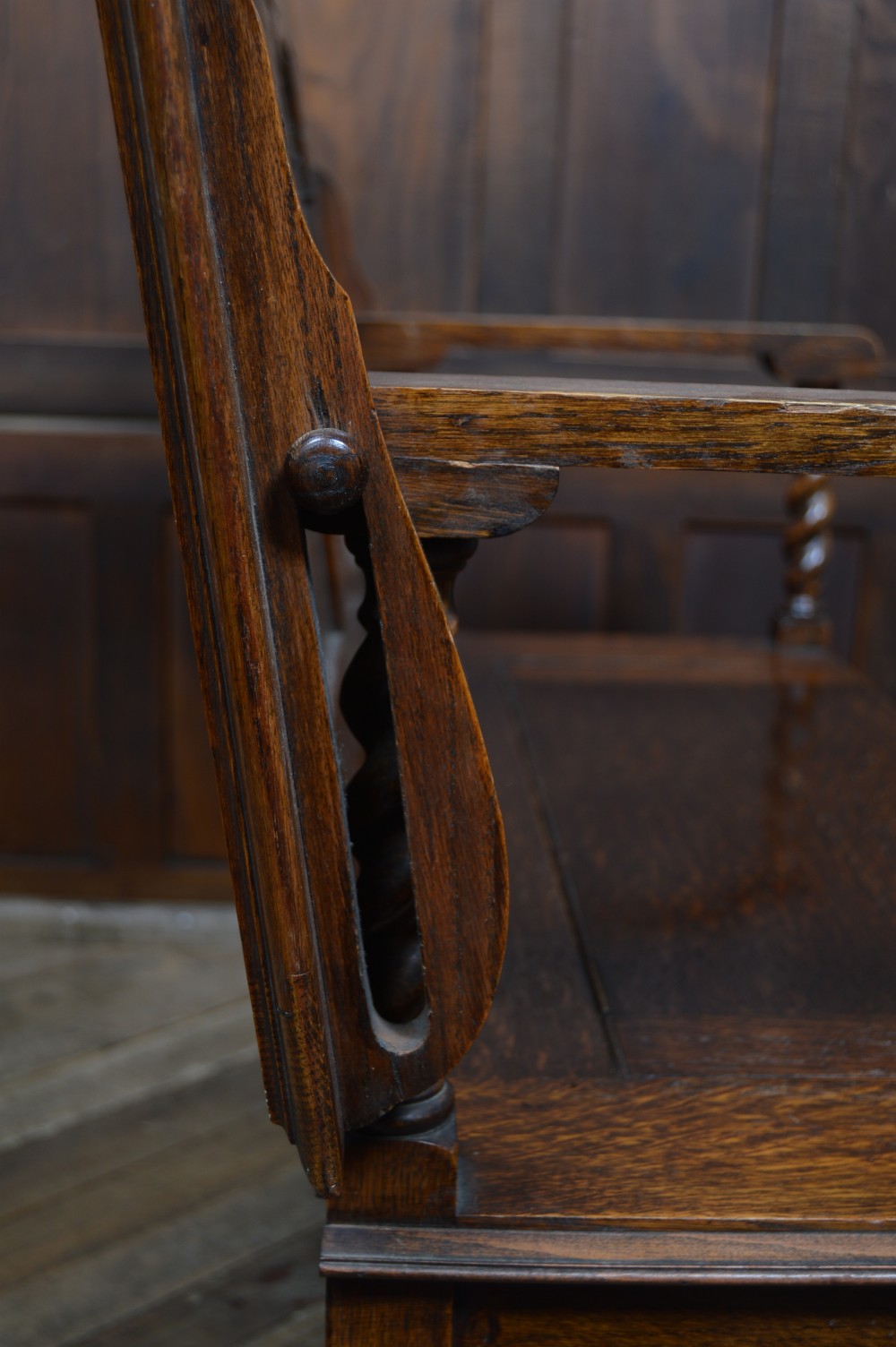 Edwardian Monk's Bench/ Hall Seat/ Settle View XV