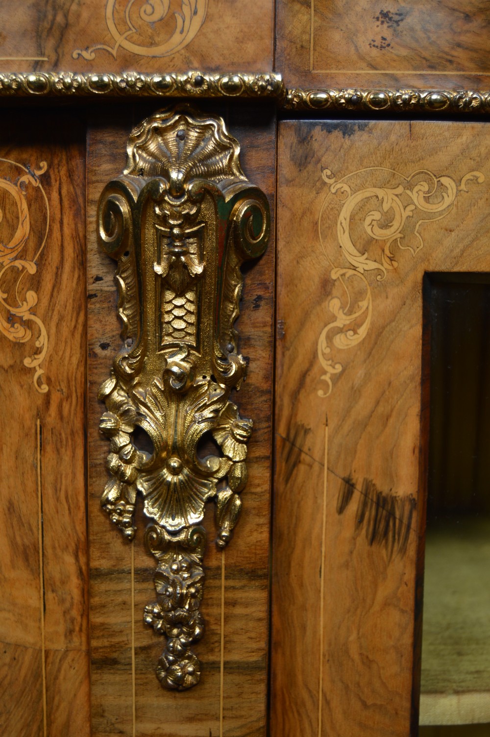 Victorian Walnut Credenza / Display Cabinet  View VII