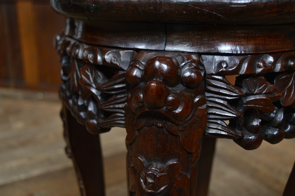 Chinese Marble Top Plant / Vase Stand View V