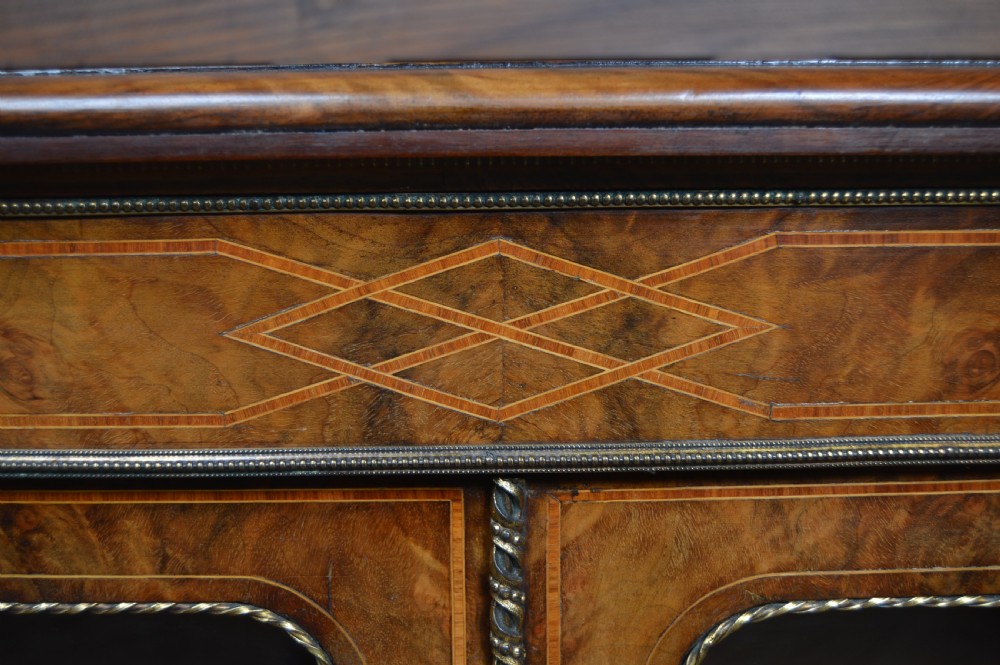 Victorian Walnut Bookcase / Display Cabinet View V
