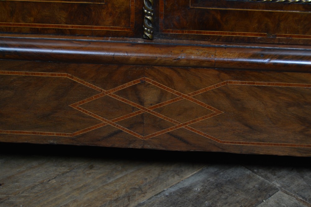 Victorian Walnut Bookcase / Display Cabinet View X