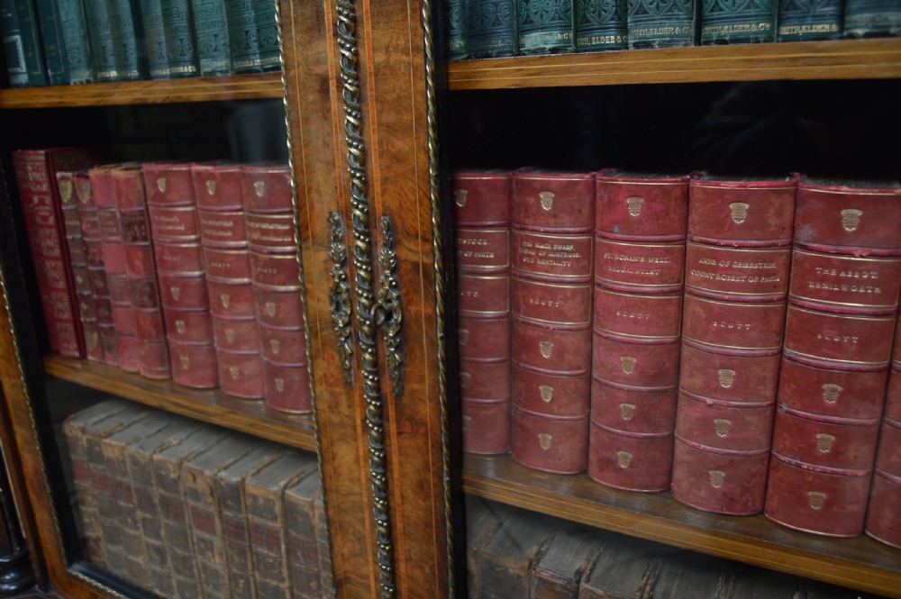 Victorian Walnut Bookcase / Display Cabinet View XXII